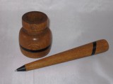 Kugelschreiber mit Fass Eiche-Acrylglas
